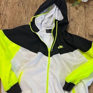 Nike Black and Neon Yellow Women's Jacket